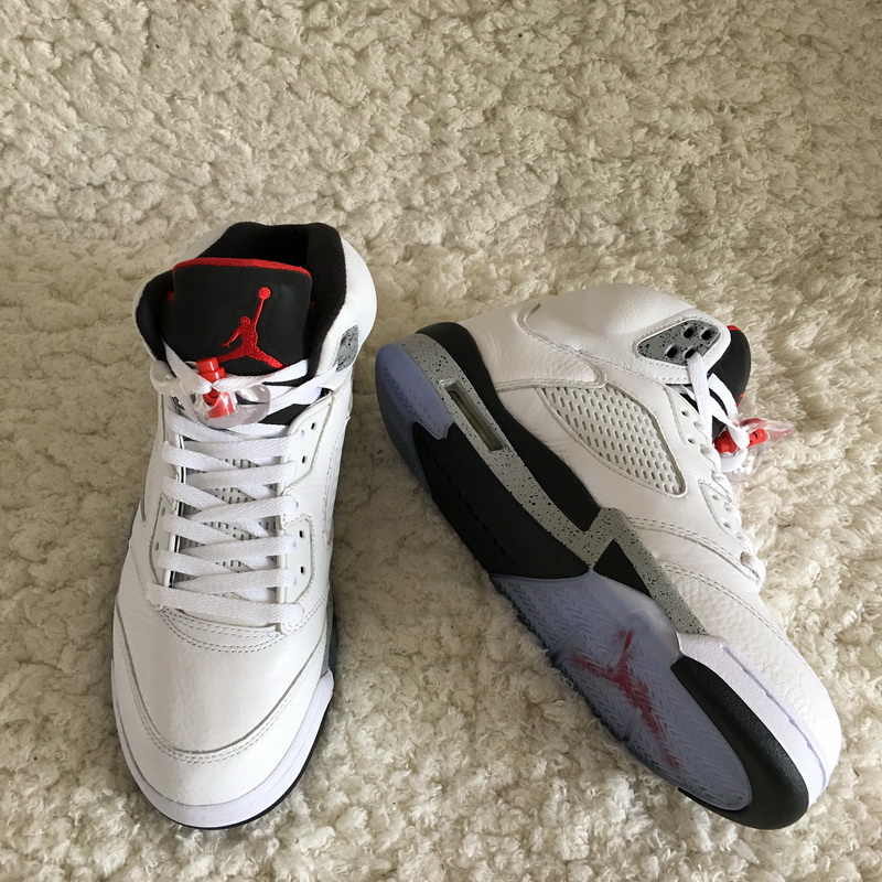 Authentic Air Jordan 5 White Cement